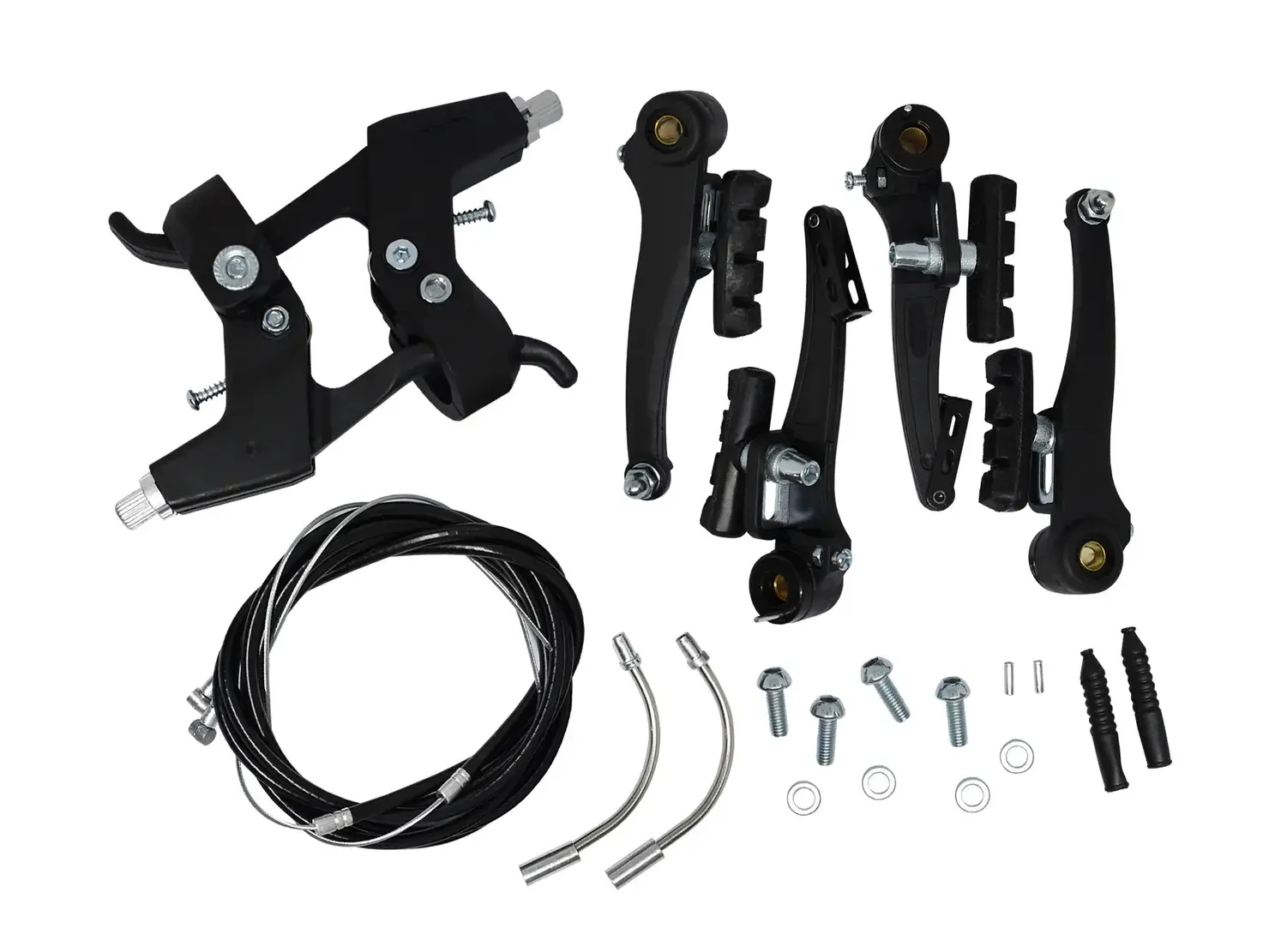 Set de Frenos V-Brake 4 Pzas C/Manijas/Cable/Plast