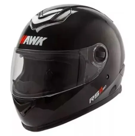 Casco Hawk Liso  M Negro Brillante   Rs1