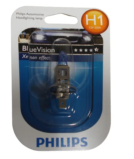 Lampara Del. Halogena 12v55w H1 Philips Bluevision