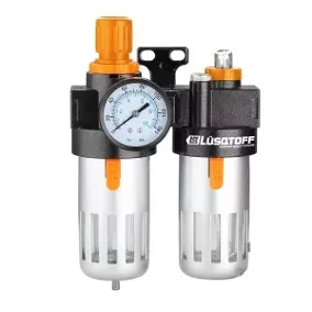 Regulador-Filtro y Lubricador 1/4 Economico C/Mano